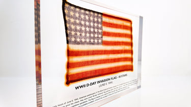 WWII D-Day Invasion Flag - 48 Stars Artifact Display (lot #1)