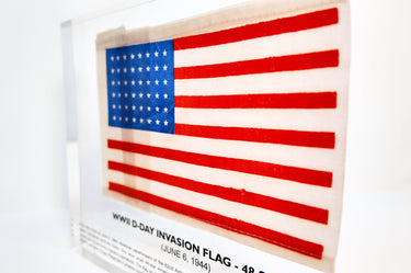 WWII D-Day Invasion Flag - 48 Stars Artifact Display (lot #4)