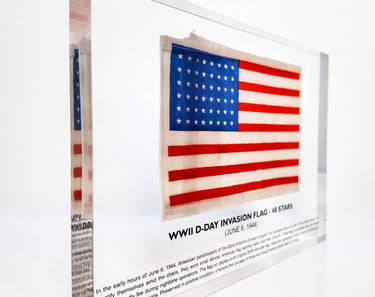 WWII D-Day Invasion Flag - 48 Stars Artifact Display (lot #5)