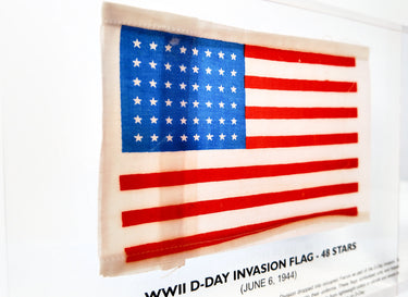 WWII D-Day Invasion Flag - 48 Stars Artifact Display (lot #10)