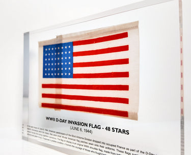 WWII D-Day Invasion Flag - 48 Stars Artifact Display (lot #15)