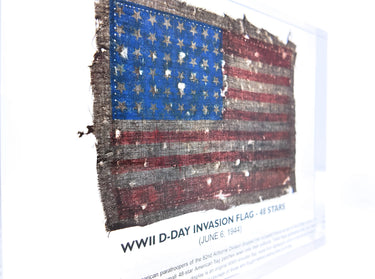 WWII D-Day Invasion Flag - 48 Stars Artifact Display (lot #2)